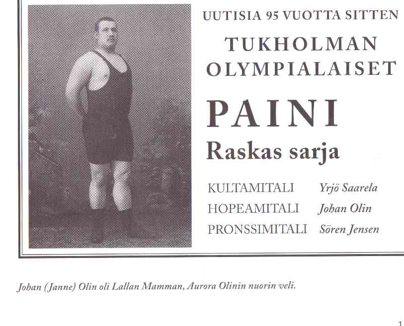 Olympiahopeamitalisti Janne Olin